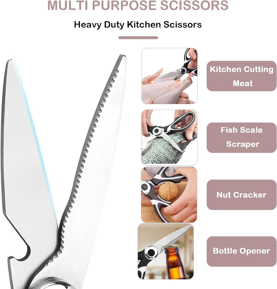 Kitchen Shears,Multifunctional Heavy Duty Kitchen Scissors - Ultra Sharp Stainle