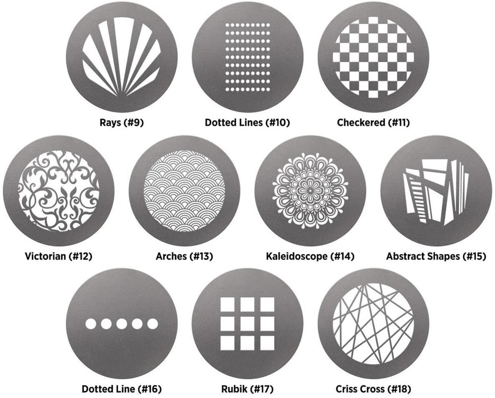 Westcott GOBO Pack: Pattern Designs (10-Pack) for use with Optical Spot by...