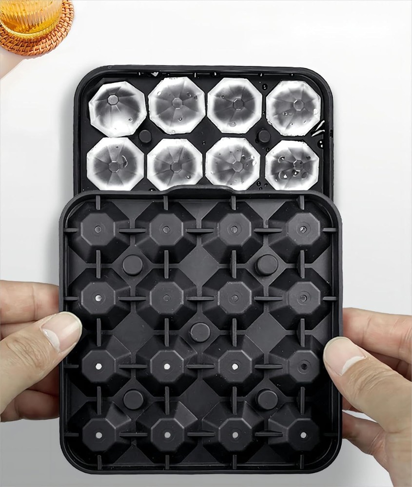 Tiny Diamond Ice Molds Fun Shapes 2 Pack, Small 2-Pack Black, Black