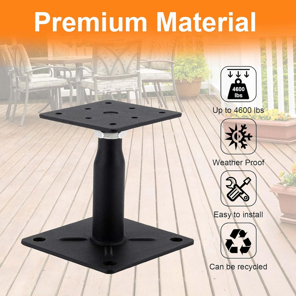 4 Pack Adjustable Support Jack for Floor, Deck Foundation, RV Step Stabilizer, M