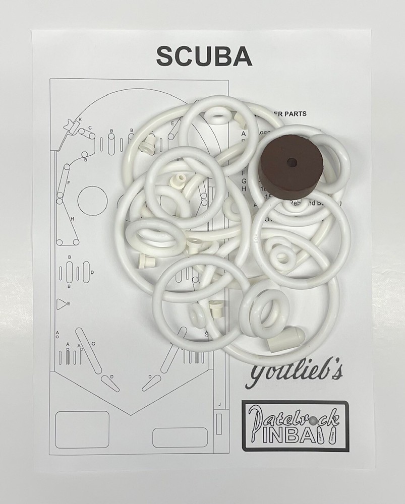 1970 Gottlieb Scuba Pinball Machine Rubber Ring Kit