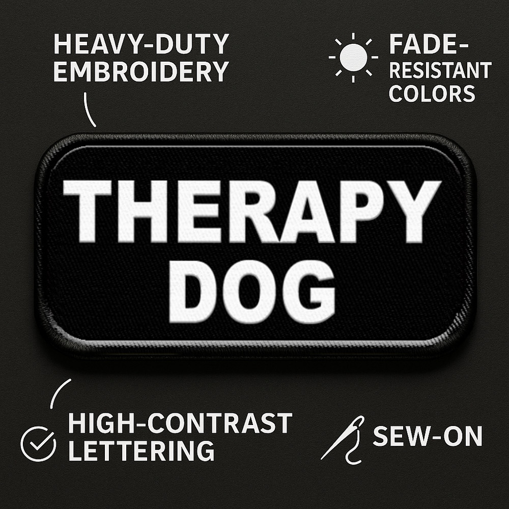Therapy Dog Patch – Embroidered Sew-On Identification