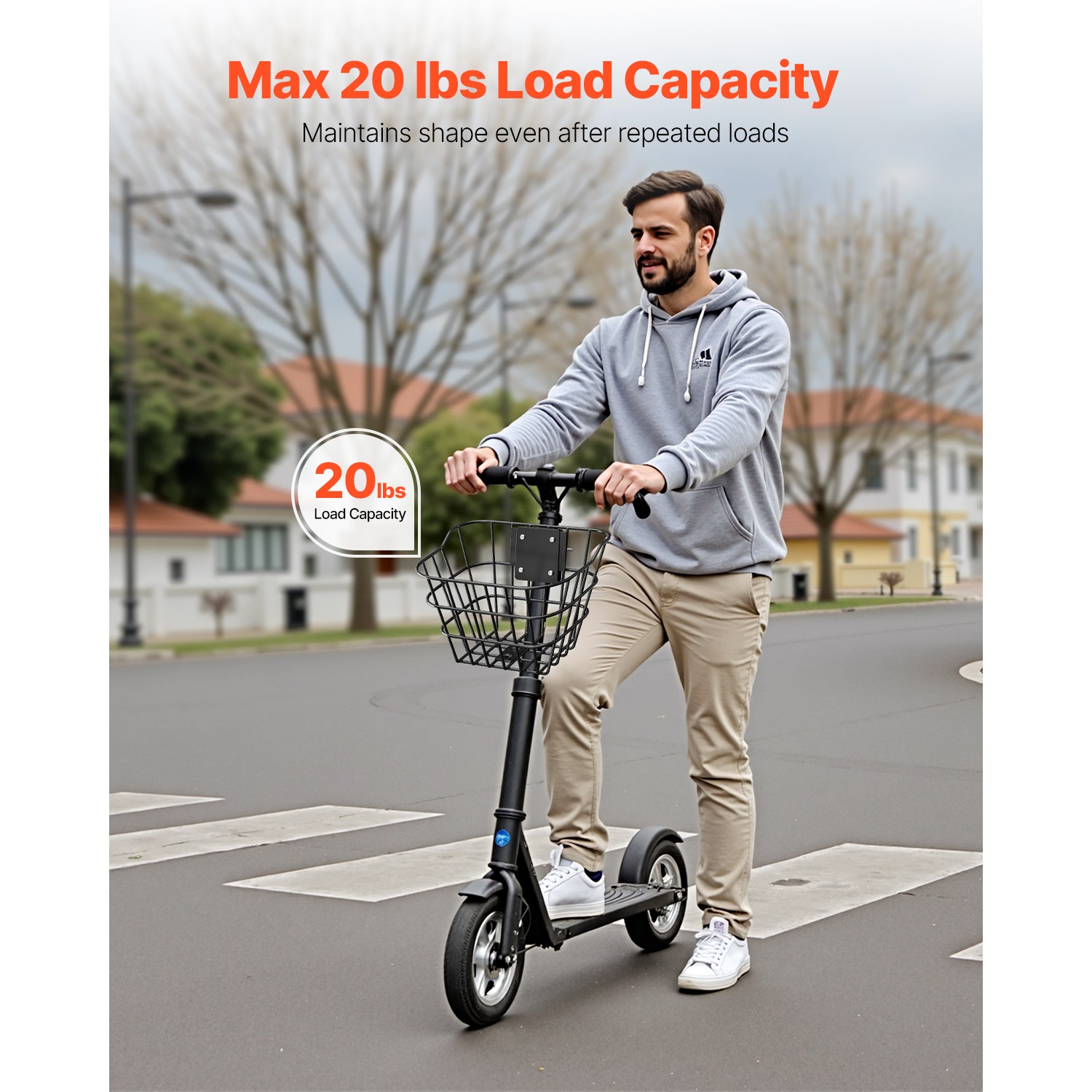 Front Bike Basket Electric Scooter Basket with Fixed Bracket Kids/Adult