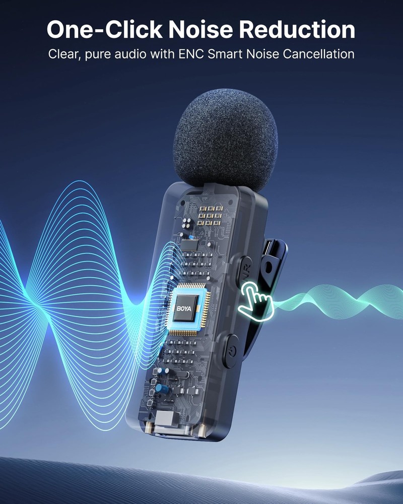 BOYA V30 Wireless Lavalier Microphone for iPhone/Android/PC/Laptop with USB-C...