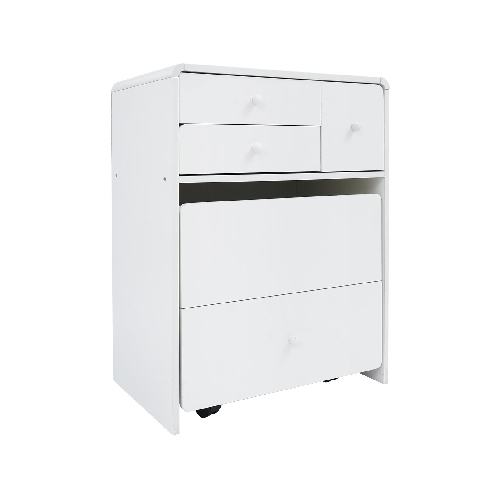 Makeup Vanity Desk with Wheels 60*40*78cm Corner Makeup Table for Compact Space