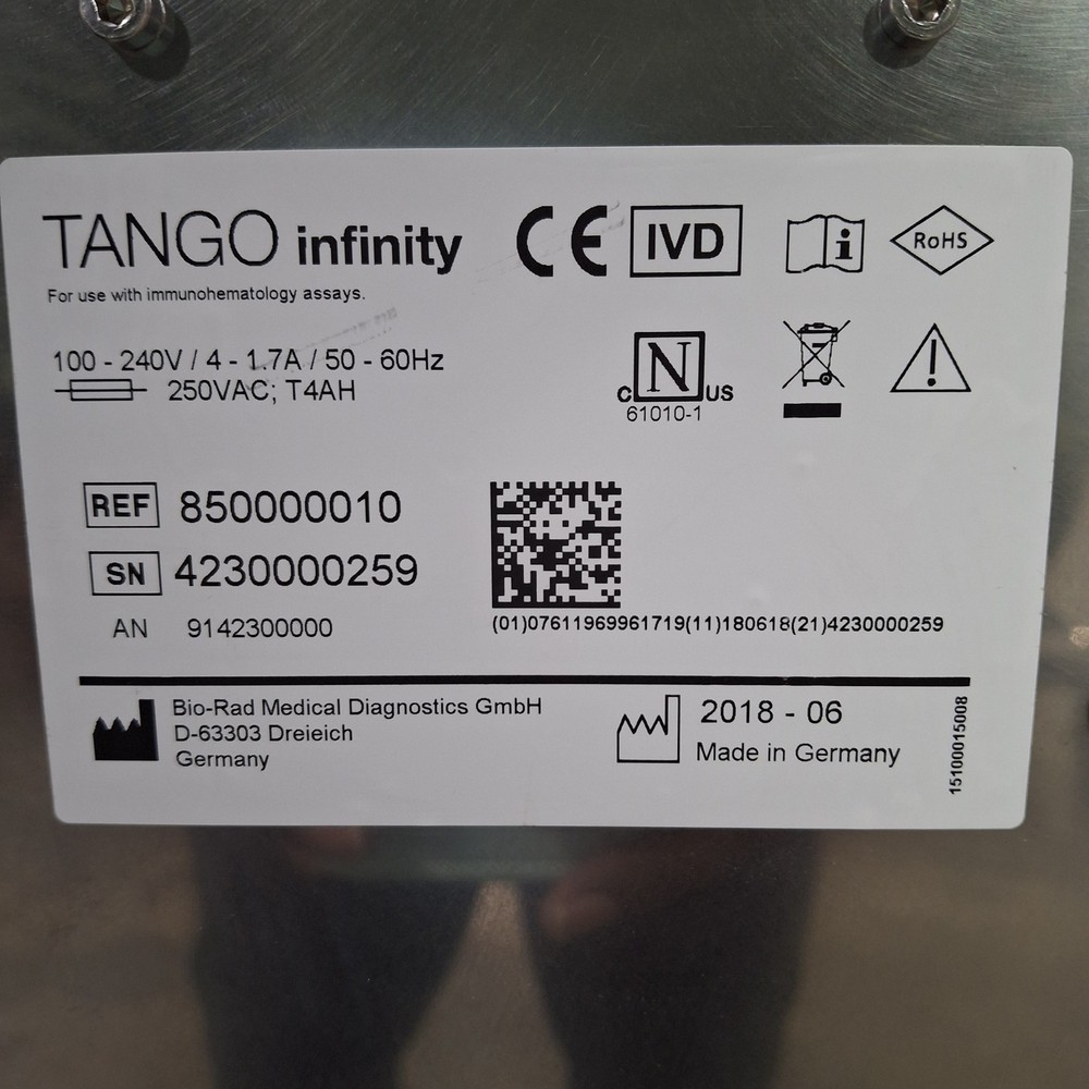 Bio-Rad Tango Infinity Immunohematology Analyzer
