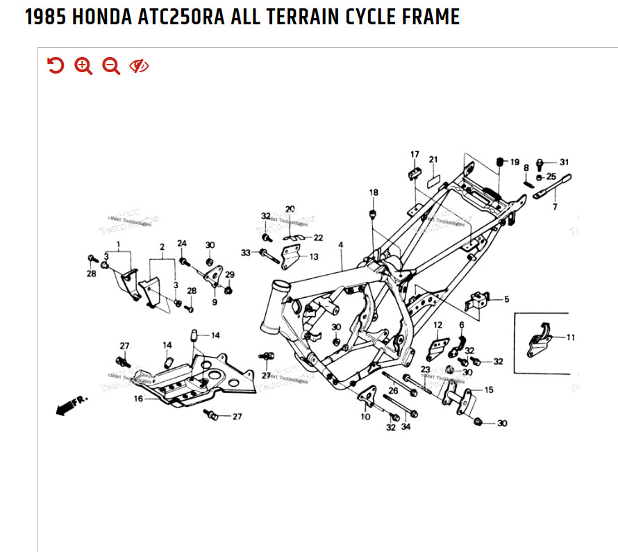 1985-1986 HONDA ATC 250R Rear Fender, Seat Frame Grommet #50816-HA2-670. BLACK