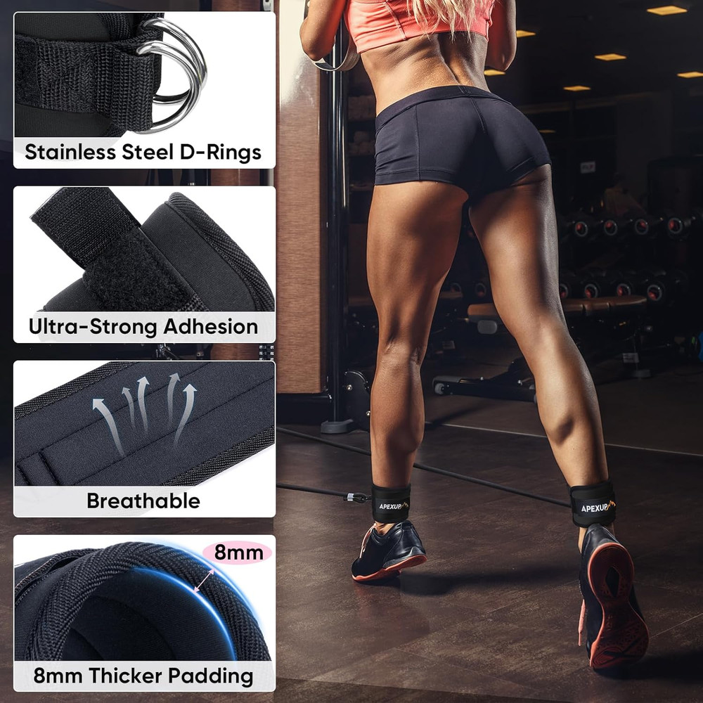 Ankle Strap for Cable Machine, Ankle Resistance Bands, Cable Kick Back Ankle Str