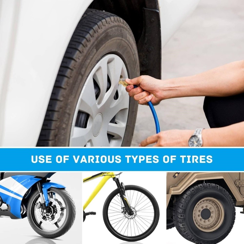 1/4" NPT Air Chuck Nozzle, Open Flow Tire Chuck, Lock on Tire Inflator Chuck