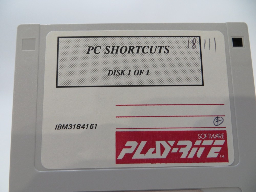 3.5" Floppy Disk PC SHORTCUTS PlayRite Software vintage computer program