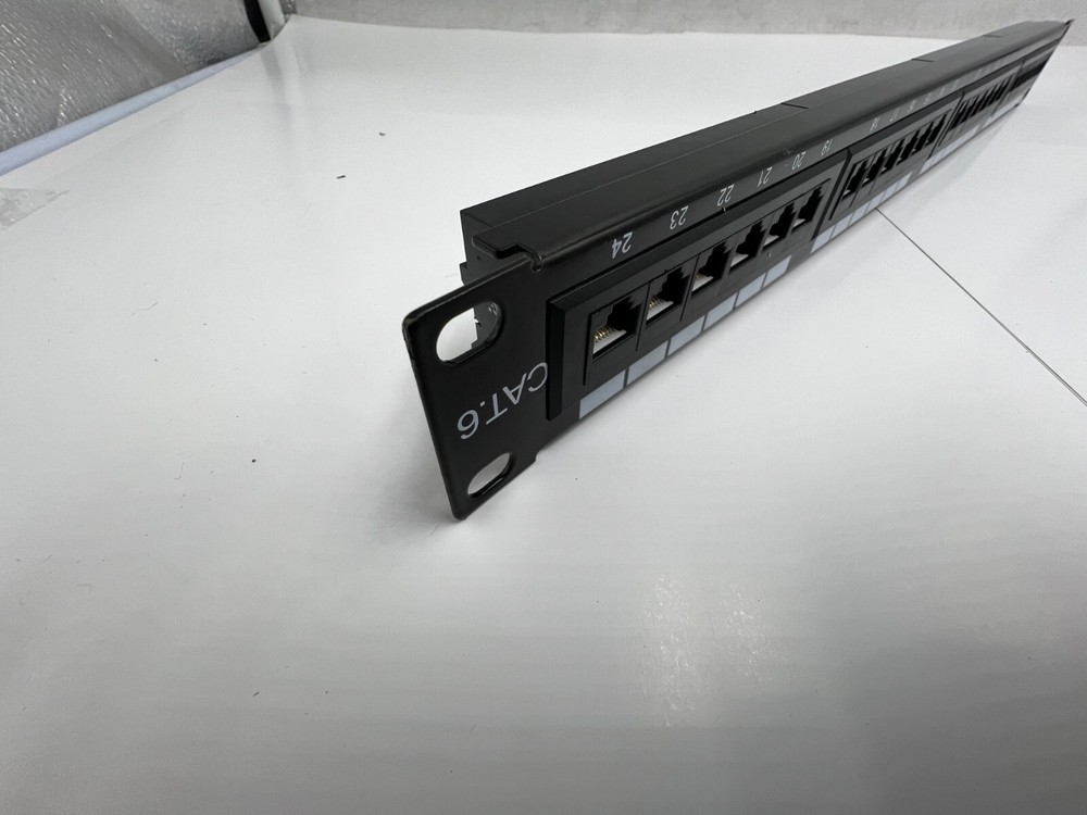 Iwillink Rackmount or Wall Mount Patch Panel Cat6 RJ45 Patch Panel Black