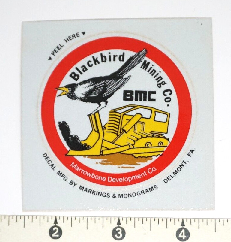 Coal Mining Sticker Blackbird Mining Co Marrowbone Development Co