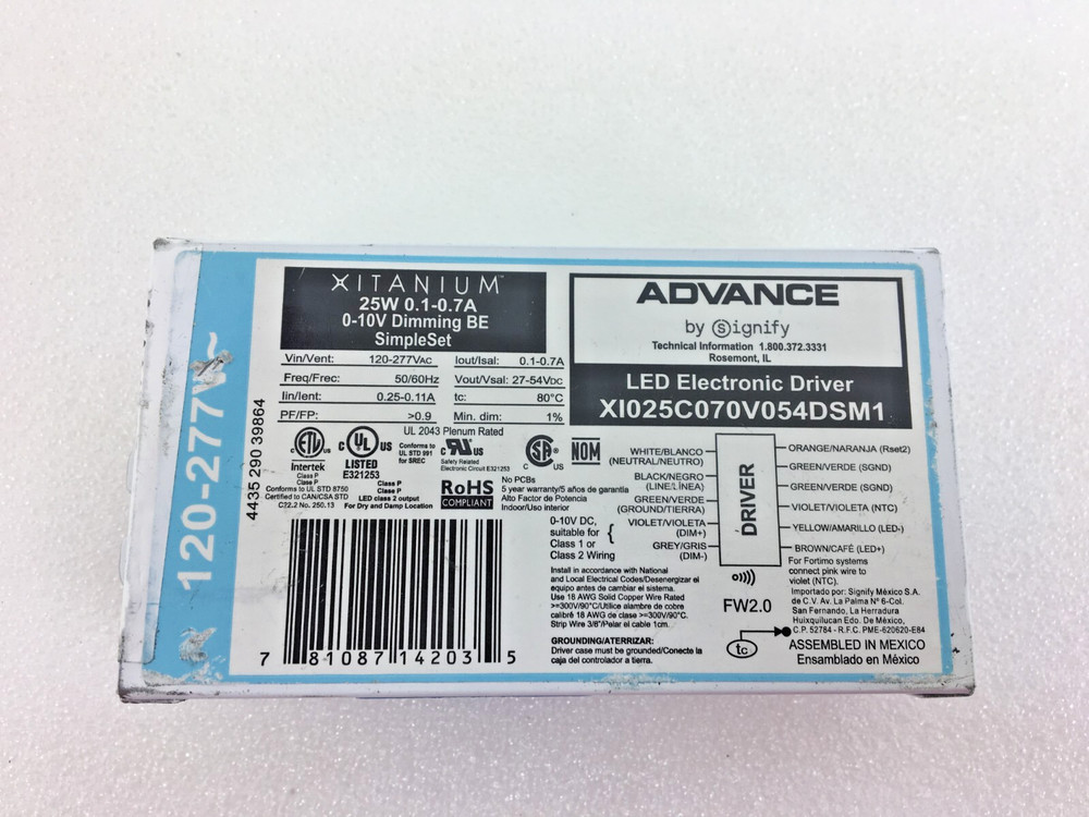 Advance Xitanium Programmable LED Driver - XI025C070V054DSM1