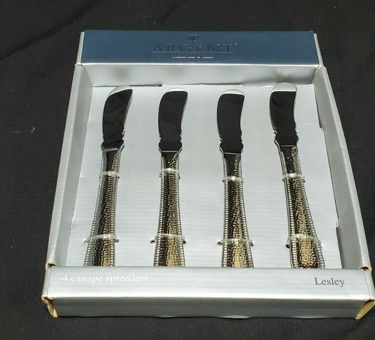 ARGENT BY HAMPTON FORGE 4 PC. CANAPE SPREADERS