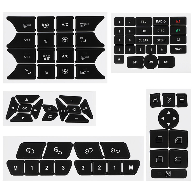 Button Repair Kit Window Switch Sticker For Mercedes Benz A B ML350 E350 2010-14