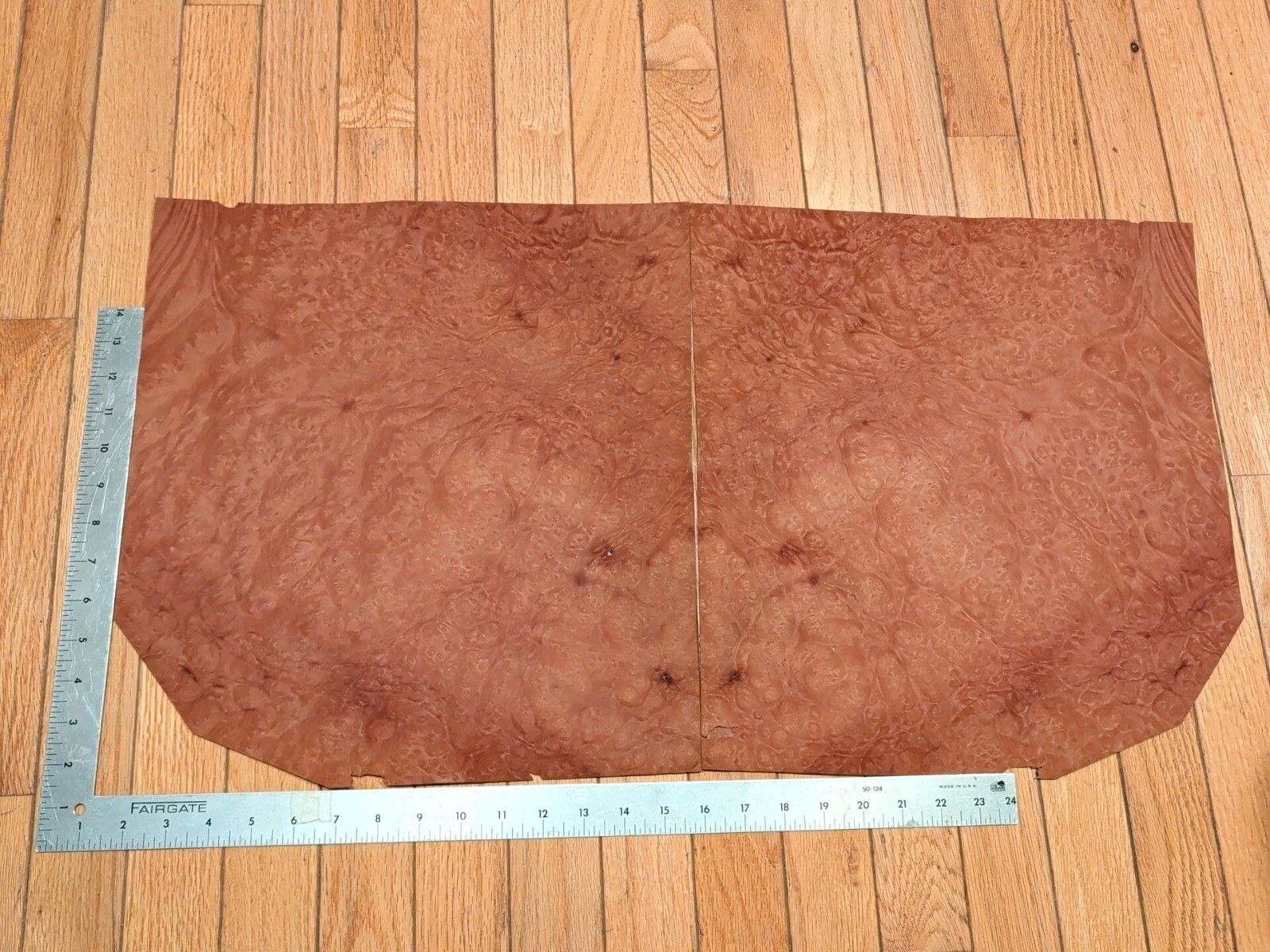 Madrone burl veneer 14 3/4" x 15 1/2" each, 2 pieces wood 1/42" raw