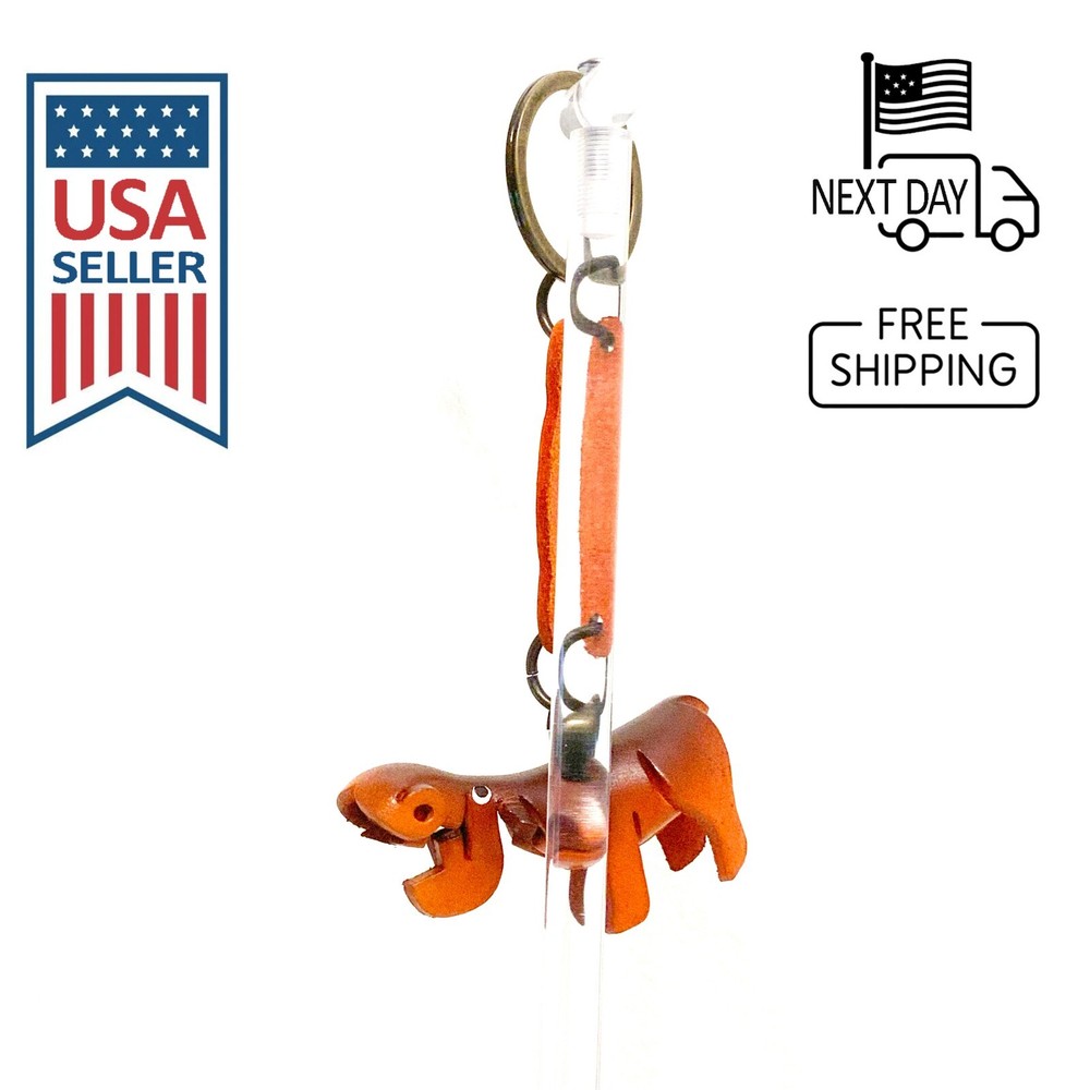 Hippo Handmade Leather Keyring