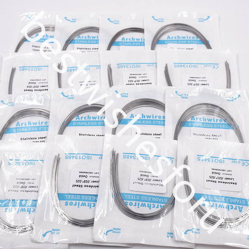Dental Stainless Steel Rectangular Arch Wire Natural Ovoid Square Upper/Lower