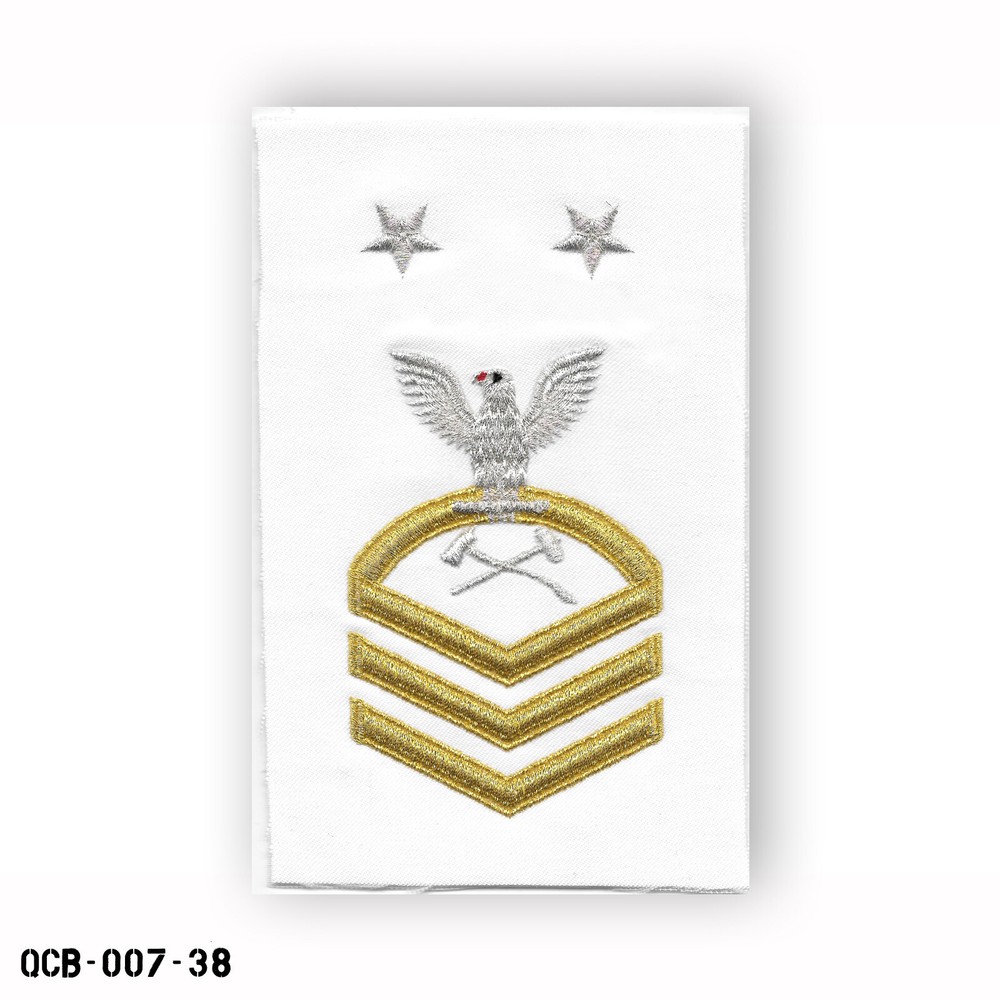 Damage Control Tech White Patch LG ~ US Navy E9 Master Chief Petty Officer ~ NEW