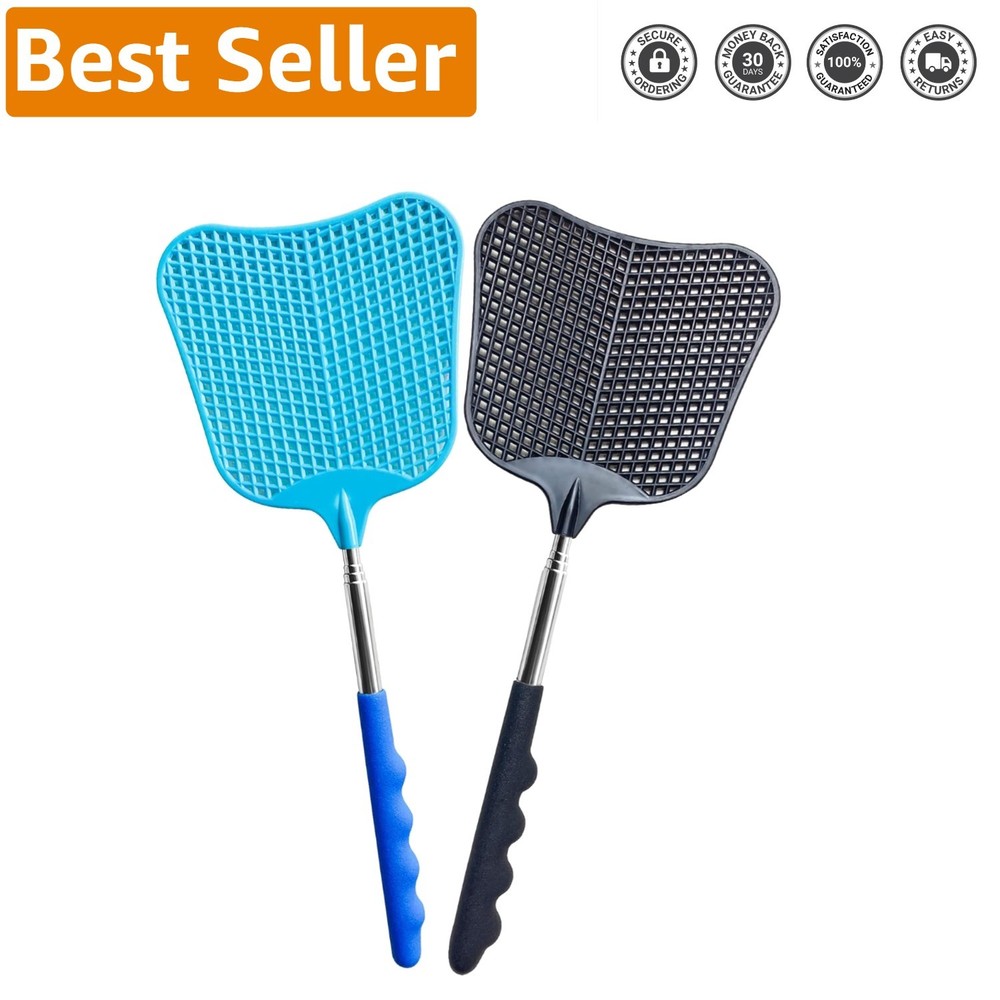 Efficient Insect Control - Heavy Duty Fly Swatter Set with Telescopic Handles