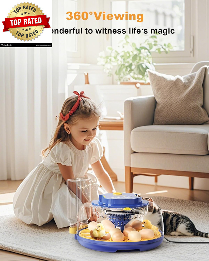 18 Chicken Egg Incubators for Hatching Eggs: Egg Incubator with Automatic Egg Tu