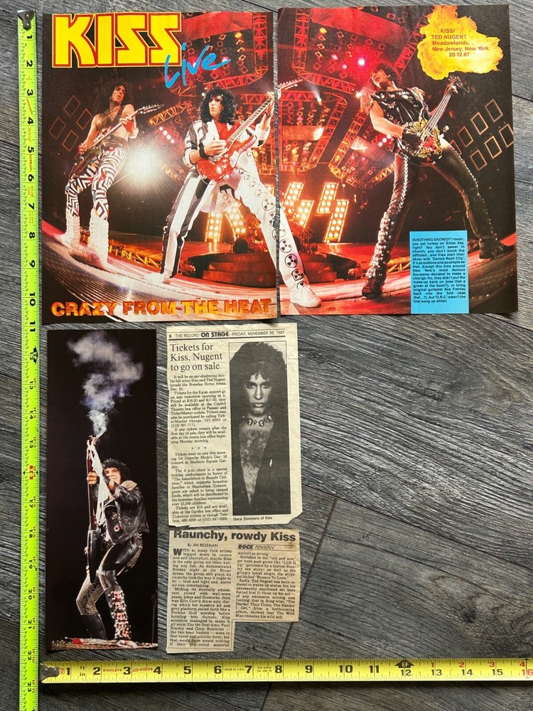 KISS Concert Clipping Crazy Nights Tour Meadowlands NJ Dec 1987 Lot Vintage Kiss