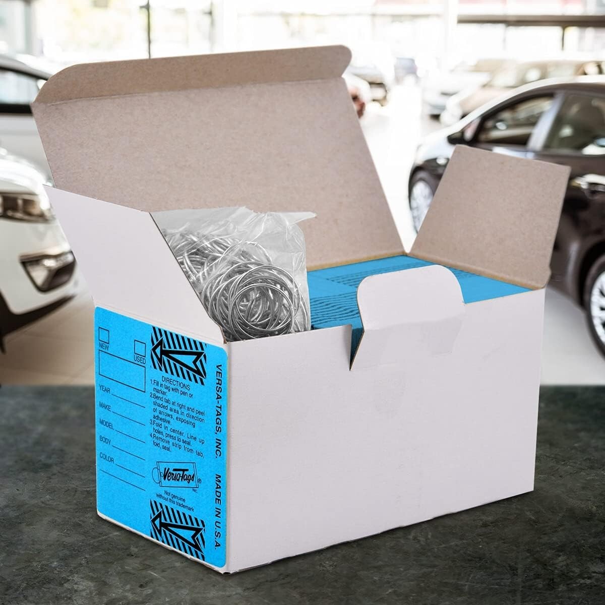 Versa-Tags Car Dealer 1000 Key Tags Self Laminating With Metal Rings