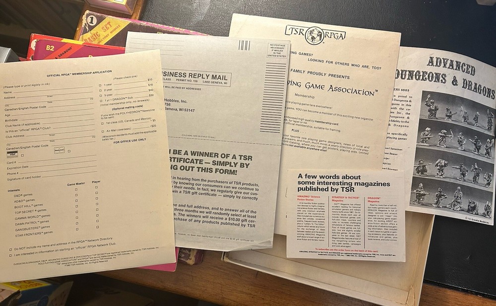 Dungeons & Dragons BASIC SET TSR 1011 Purple Box Set 1980 Module B2 Promos VG