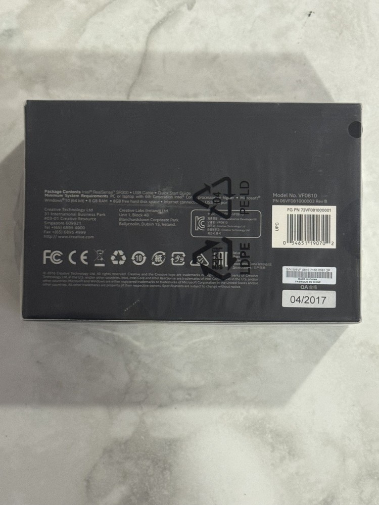 Creative. Intel Realsense SR300 Depth Camera Model VF0810 Dev Kit