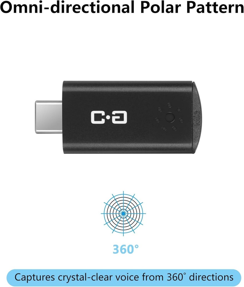 USB-C Mini Microphone for Mac M4/M4 Pro & MacBook Plug & Play US