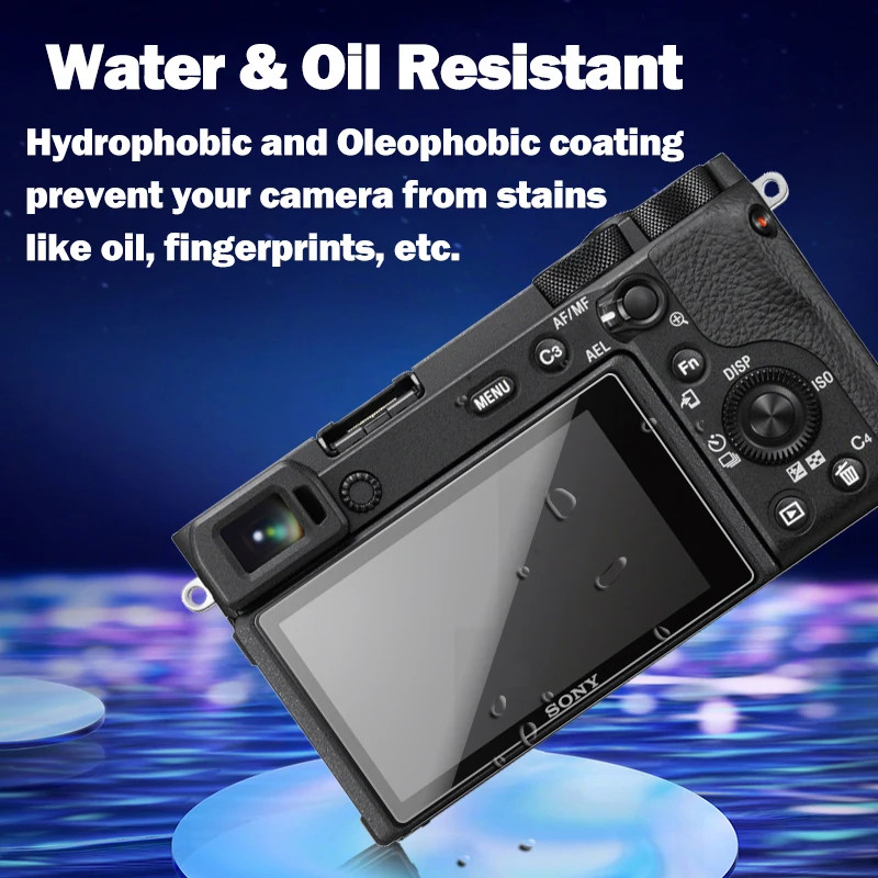 2PCS Sony Alpha A5000 A6000 A6100 A6300 Camera Tempered Glass Screen Protector