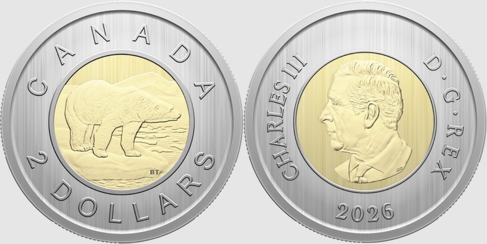 Specimen 2026 Canada 2 Dollars From Mint's Set