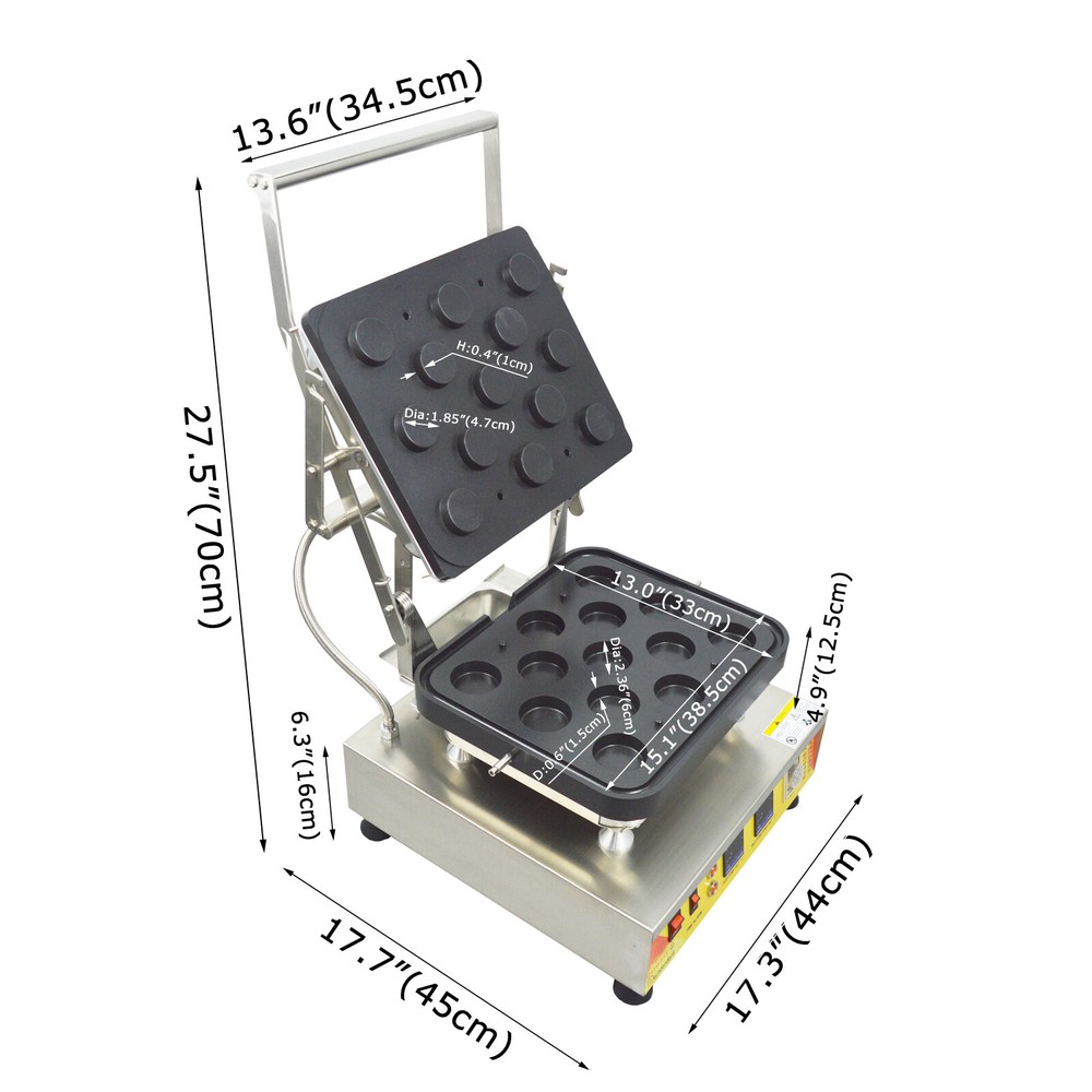 Commercial Donut Waffle Crispy Pie Nonstick Machine Replaceable Template 110V