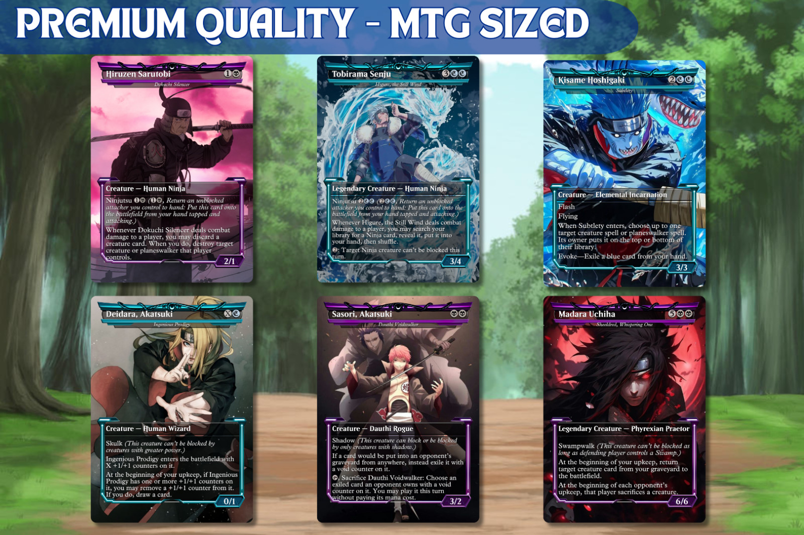 Naruto Ninja Ninjutsu Commander MTG Alt-Art Deck. Ready to Play!