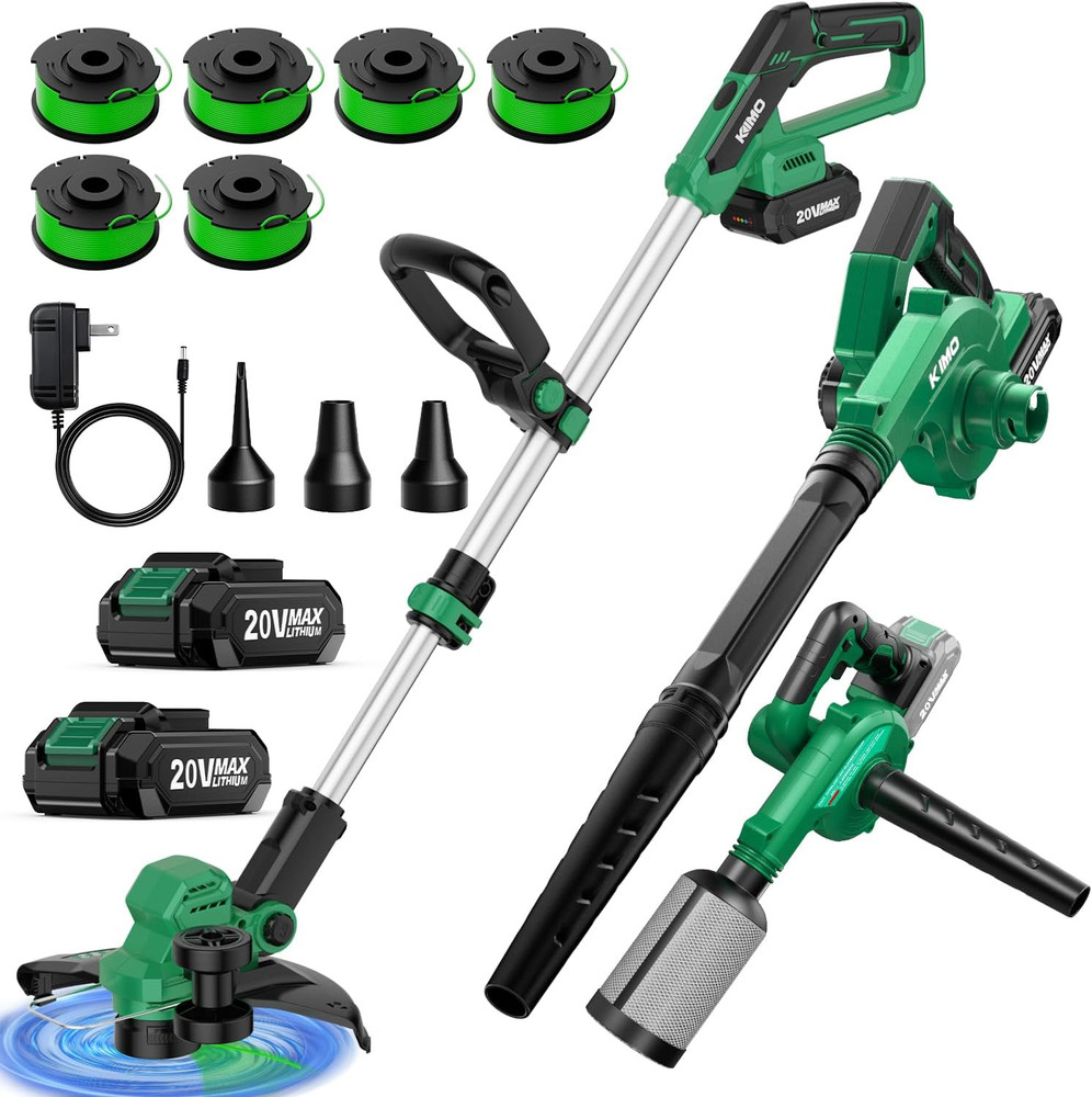 Weed Wacker Leaf Blower Combo Electric Cordless String Trimmer w/Battery