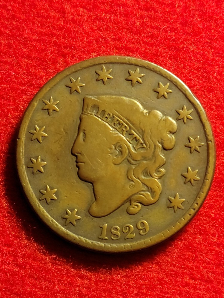 1829 large cent N-4 Large Letters
