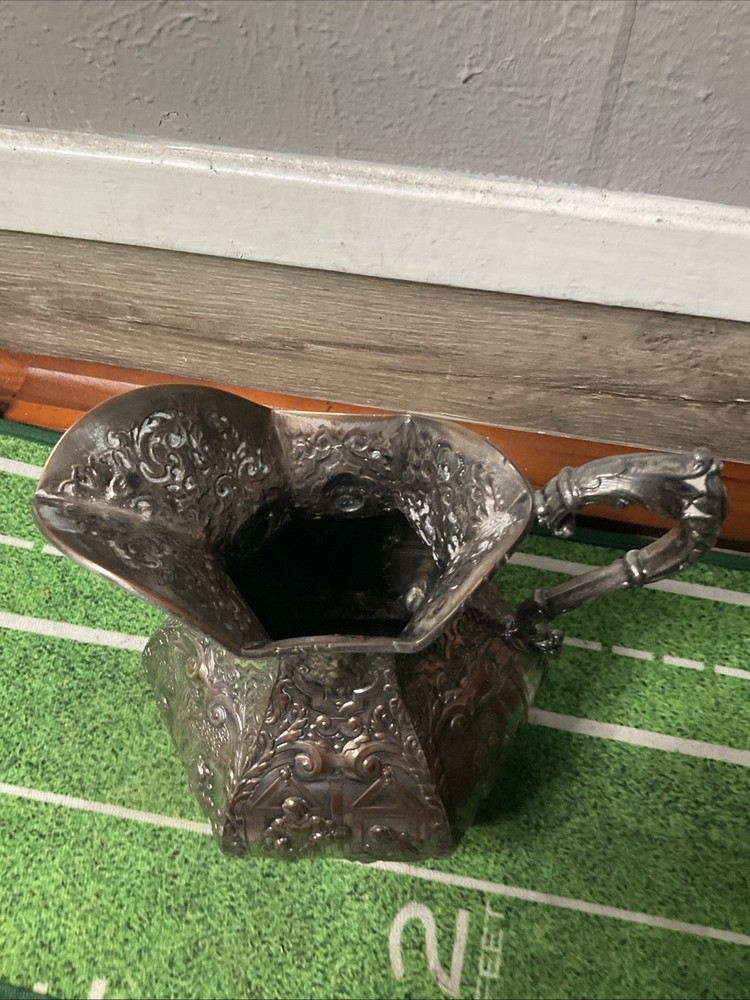 SILVERPLATE on Copper PITCHER Dutch Colonial