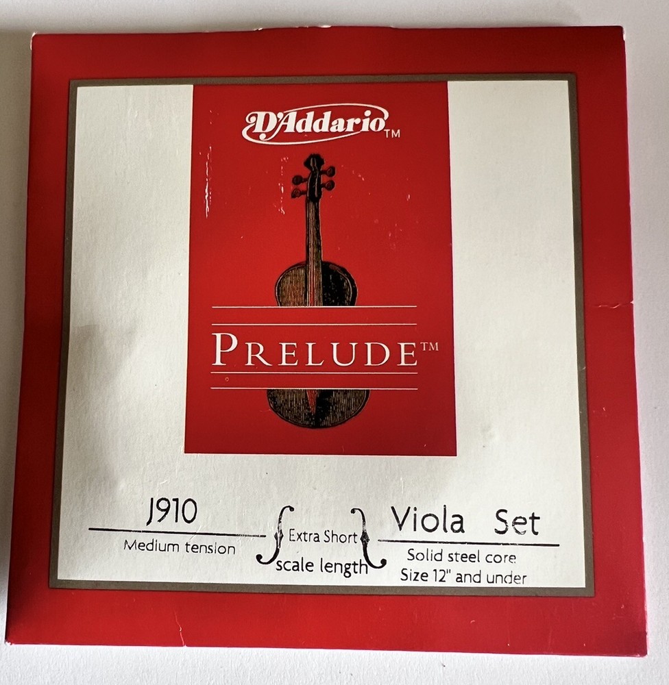 New D'Addario Prelude Viola String Set J910 XSM  Medium Extra Short scale length