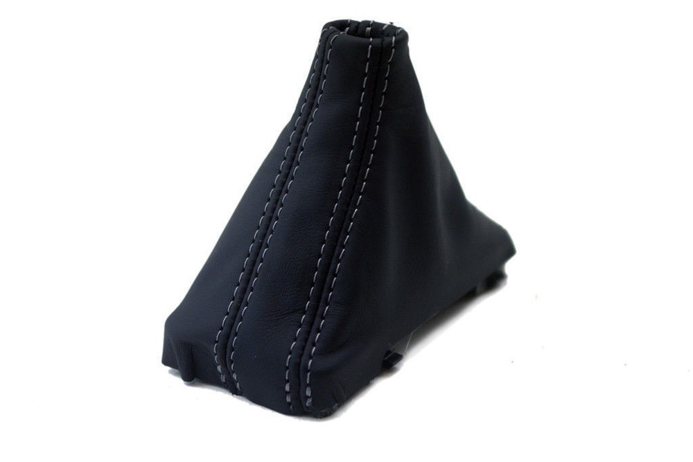 Automatic Shift Boot Replacement Cover PVC Leather for Audi A6 05-11 Gray Stitch