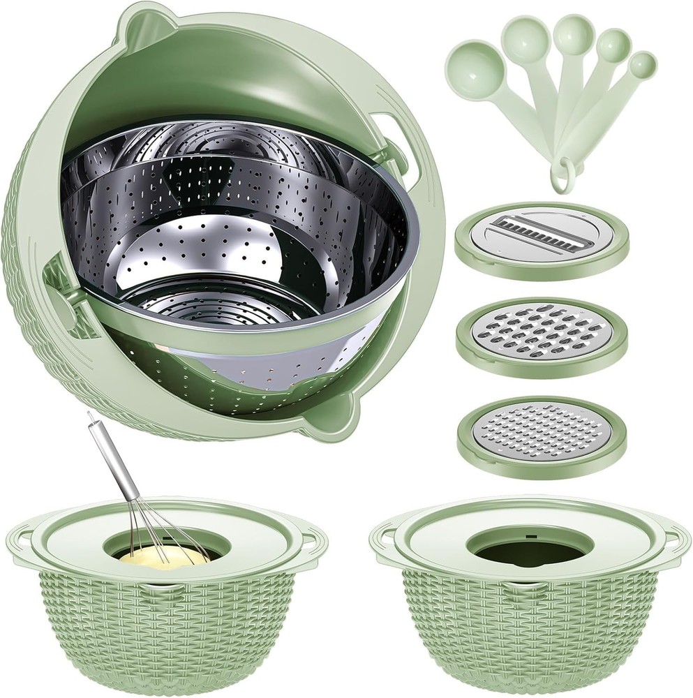 4-1 Strainer with Bowl & Spoons Set - Strainers and Colanders - Colanders for...