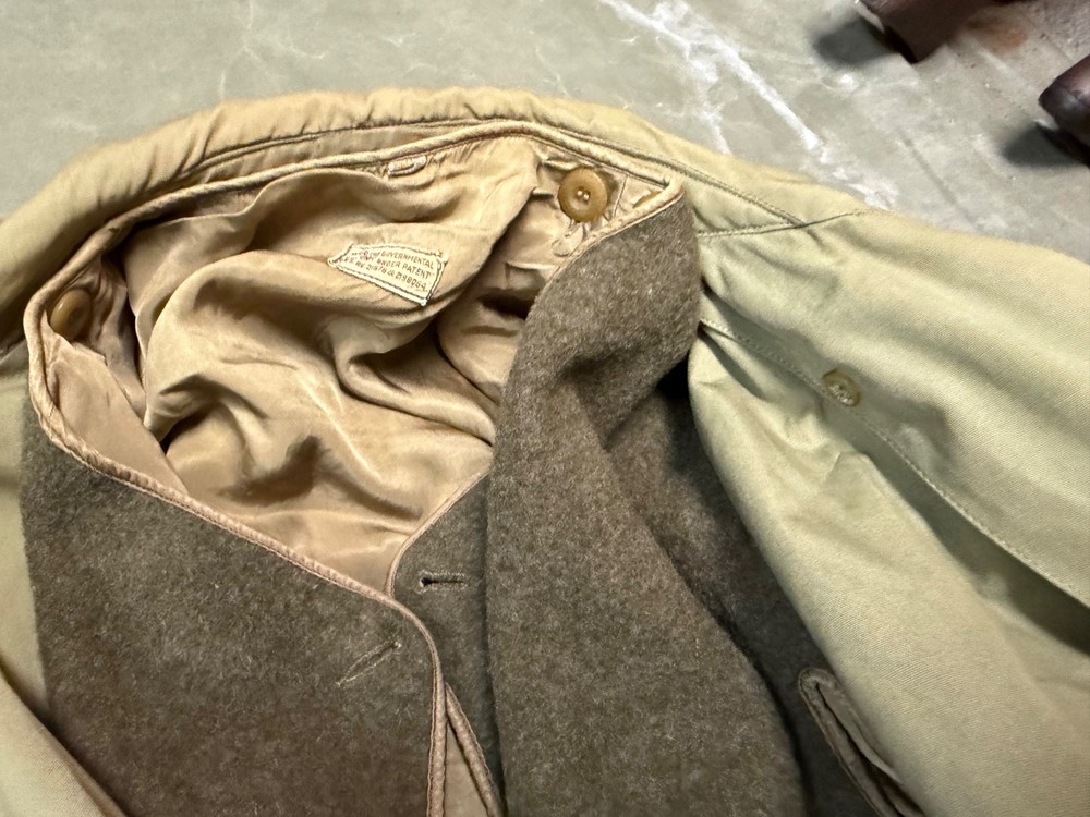 ORIGINAL WWII US ARMY OFFICER WINTER COAT JACKET W/ LINER-SIZE LARGE
