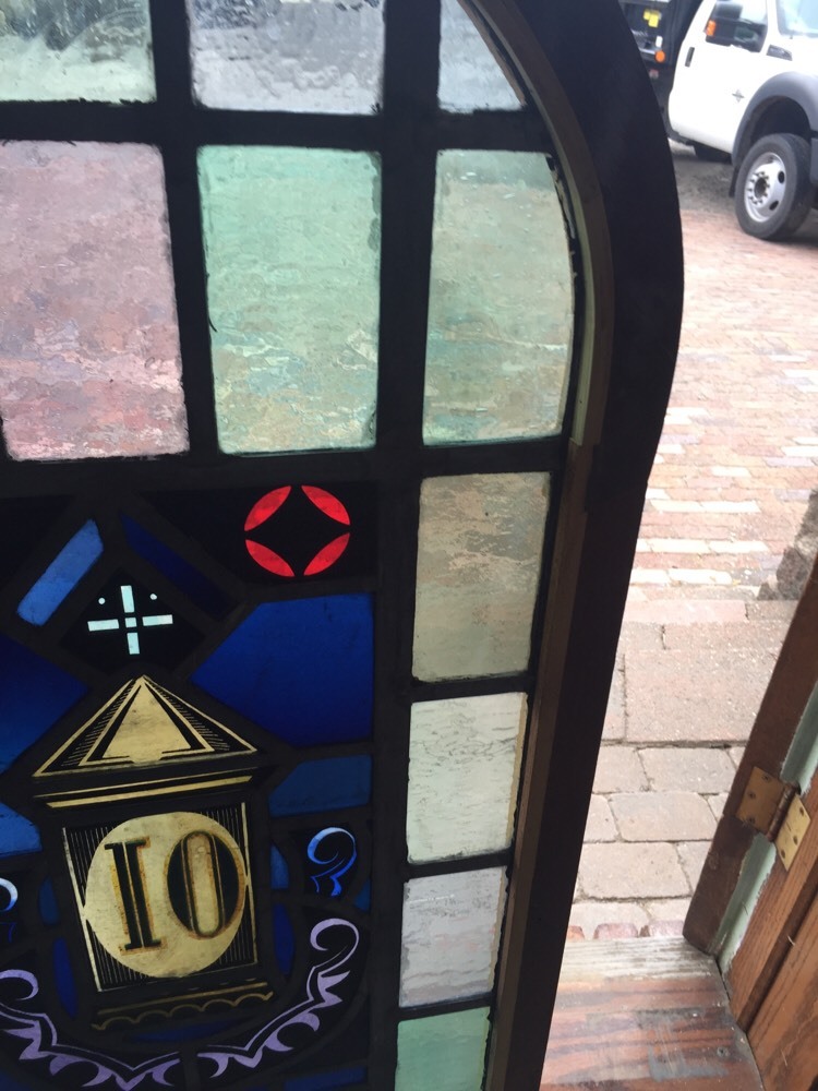 Sg 696 Antique Painted And Fired Religious Window Tabernacle