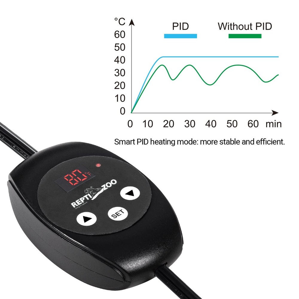 REPTIZOO Dimming Thermostat, PID Temperature Controller with Memory Function,...