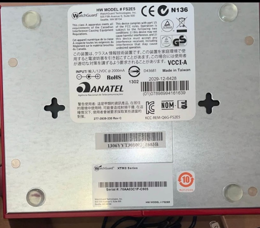 watchguard xtm firebox fs2e5 n136