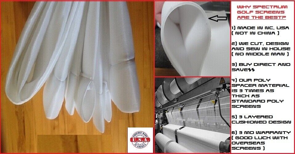 GOLF SCREEN RAW MATERIAL **POLY SPACER** PADDED**CUSHIONED**PREMIUM** USA MADE**