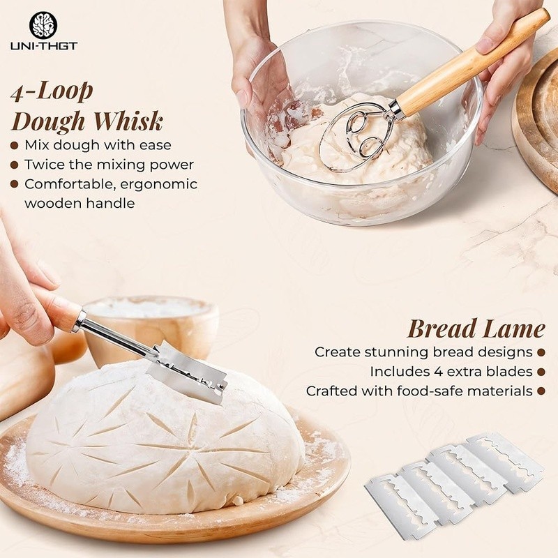 Sourdough Proofing Basket Set Rattan Baking Tools Bread Fermentation Gift New