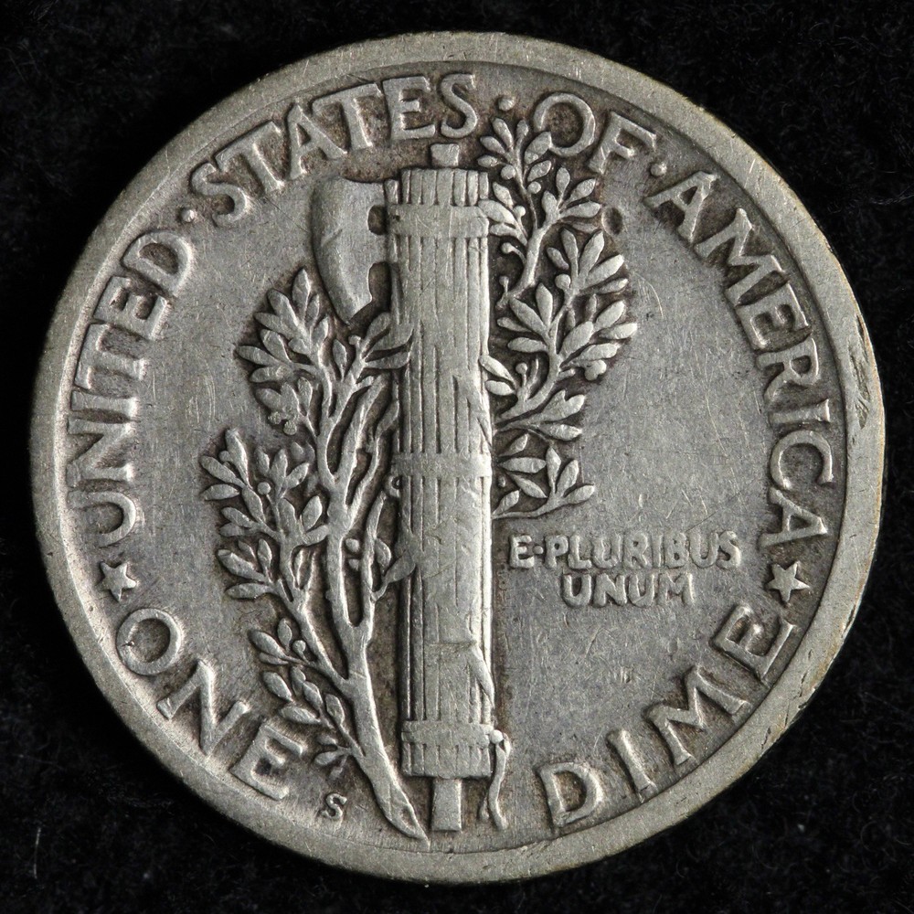 1918-S Mercury Silver Dime XF E196 SDAB