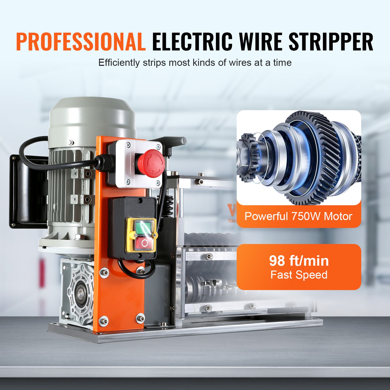 VEVOR Electric Wire Stripping Machine Copper Cable Stripper 0.06''-1.57'' Visual