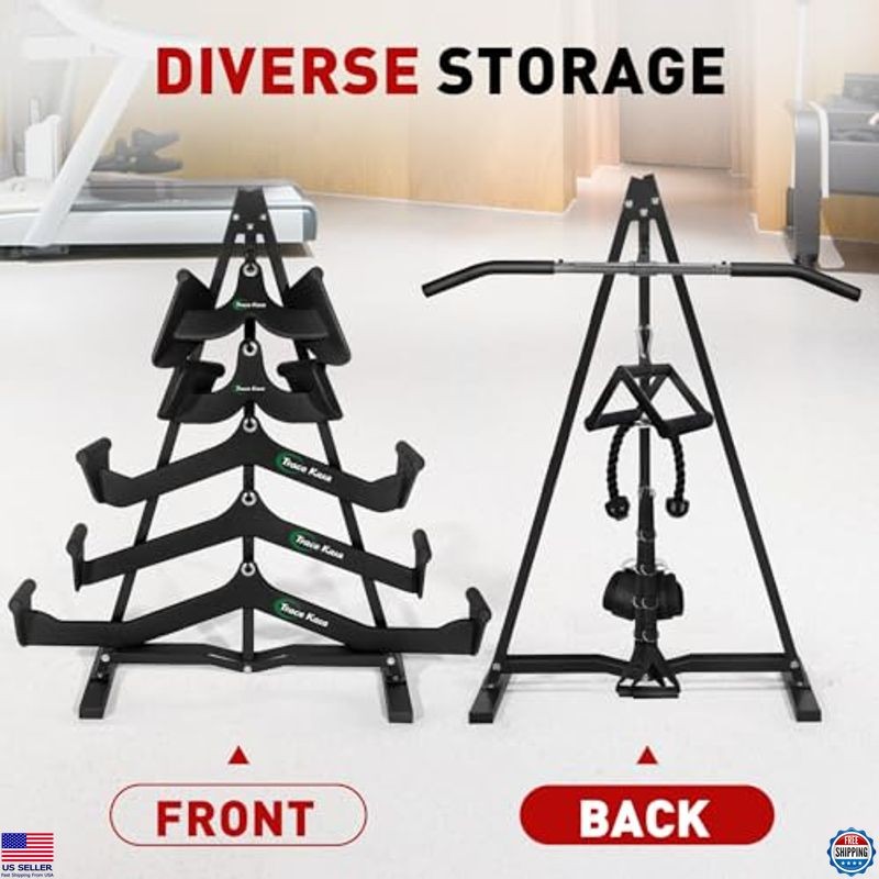 Lat Pulldown Attachment Rack - Cable Machine Organizer for Home Gym Storage