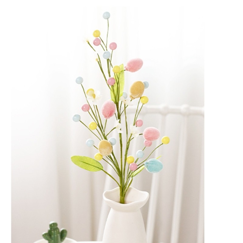 Easter Spray with Easters Eggs Artificial Easters Eggs Flower Spring Floral Stem
